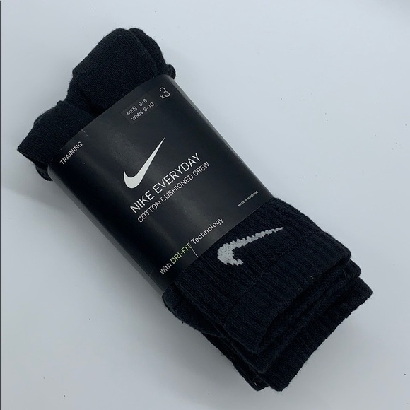 NIKE EVERYDAY COTTON CUSHIONED CREW wmns SOCKS 3 pairs socks set - Picture 2 of 16